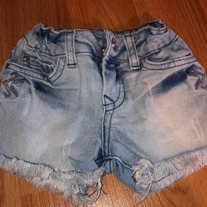 Zara distressed jean shorts